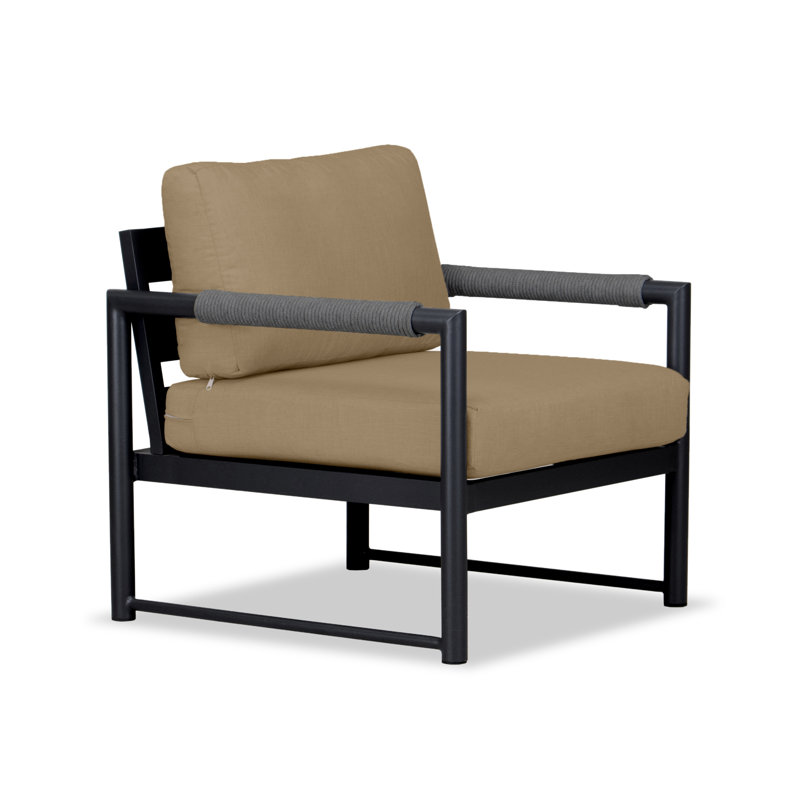Alto Outdoor Lounge Chair, Canvas Charcoal Sunbrella® Canvas, Black