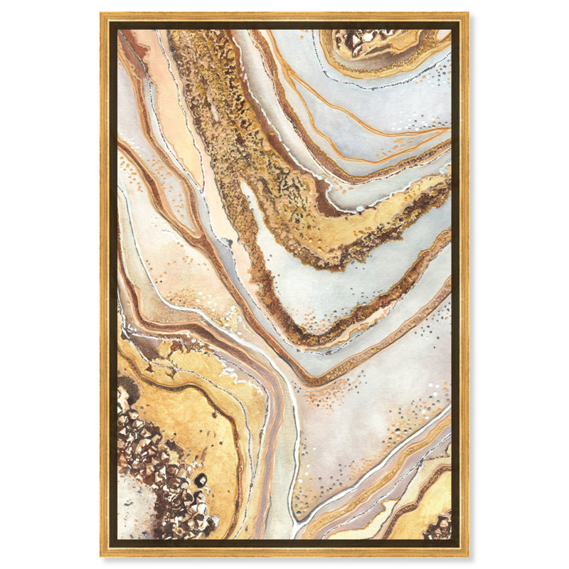 Lignes dorées, Cadre doré, H 25 po x l 17 po