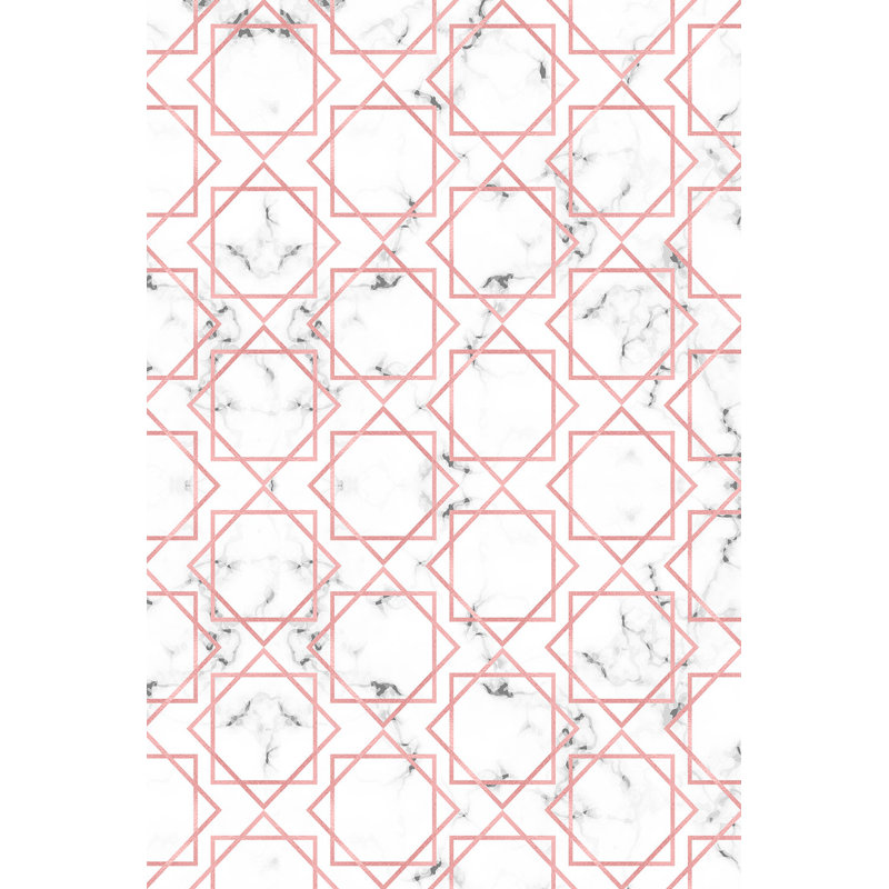 Raine Pink/White Indoor/Outdoor Rug, Rectangle 100 x 133cm
