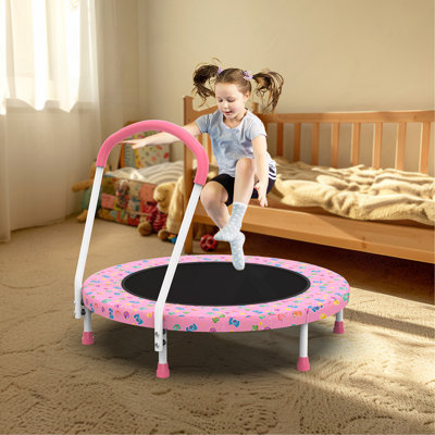 Mini trampoline de 91 cm pour tout-petits avec poignée en mousse, pour enfants de 1 à 6 ans, utilisation intérieure et extérieure.