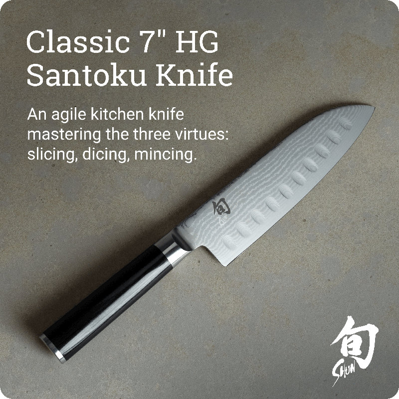 Classic 7'' L Santoku Knife, Right-Handed