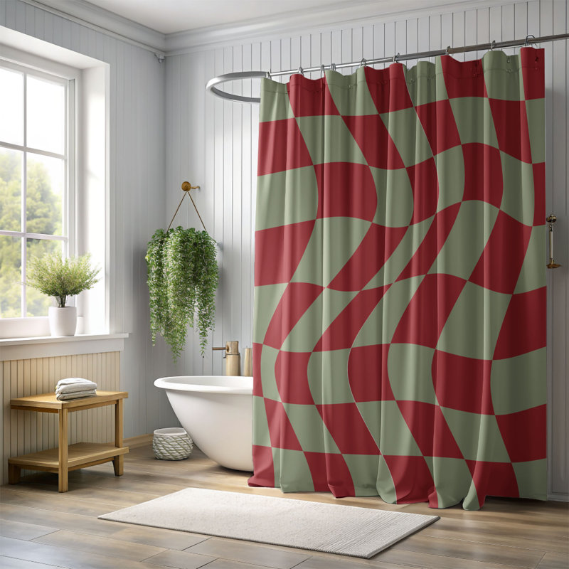 Rideau de douche Funky Xmas - Premium, H 74 po x l 71 po