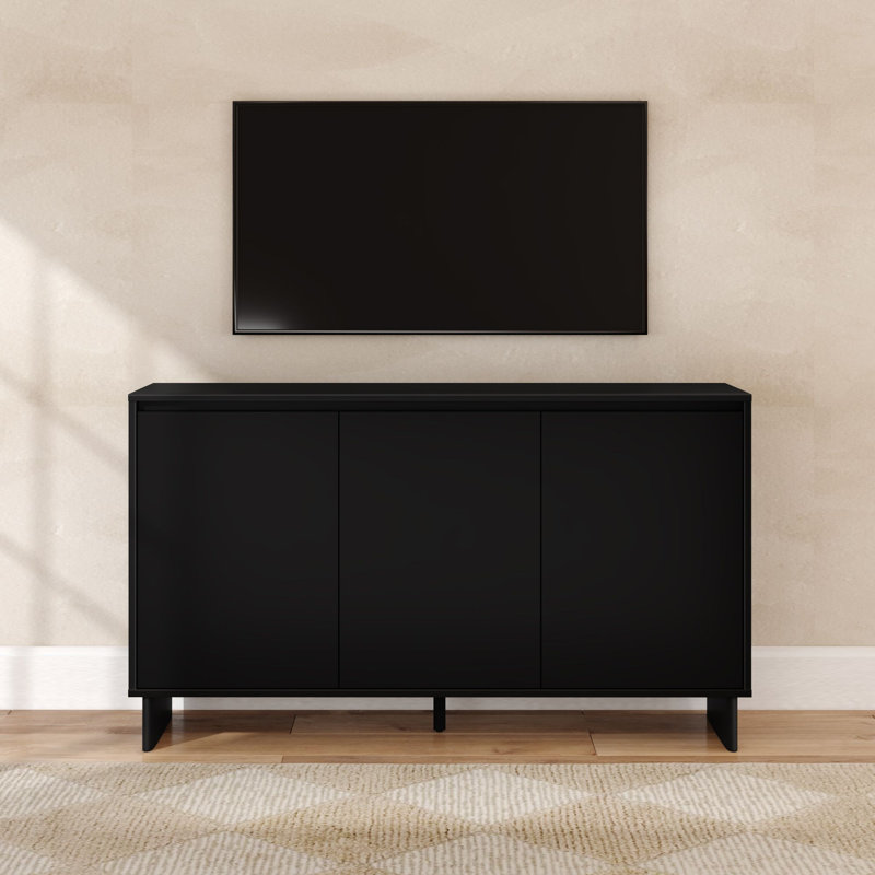 Modern 59" 3-Door Sideboard/TV Stand, Black