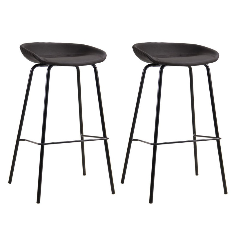 Kuhl Moulden Bucket Seat Stool, Warm Black,  Counter Stool (25.5" Seat Height)