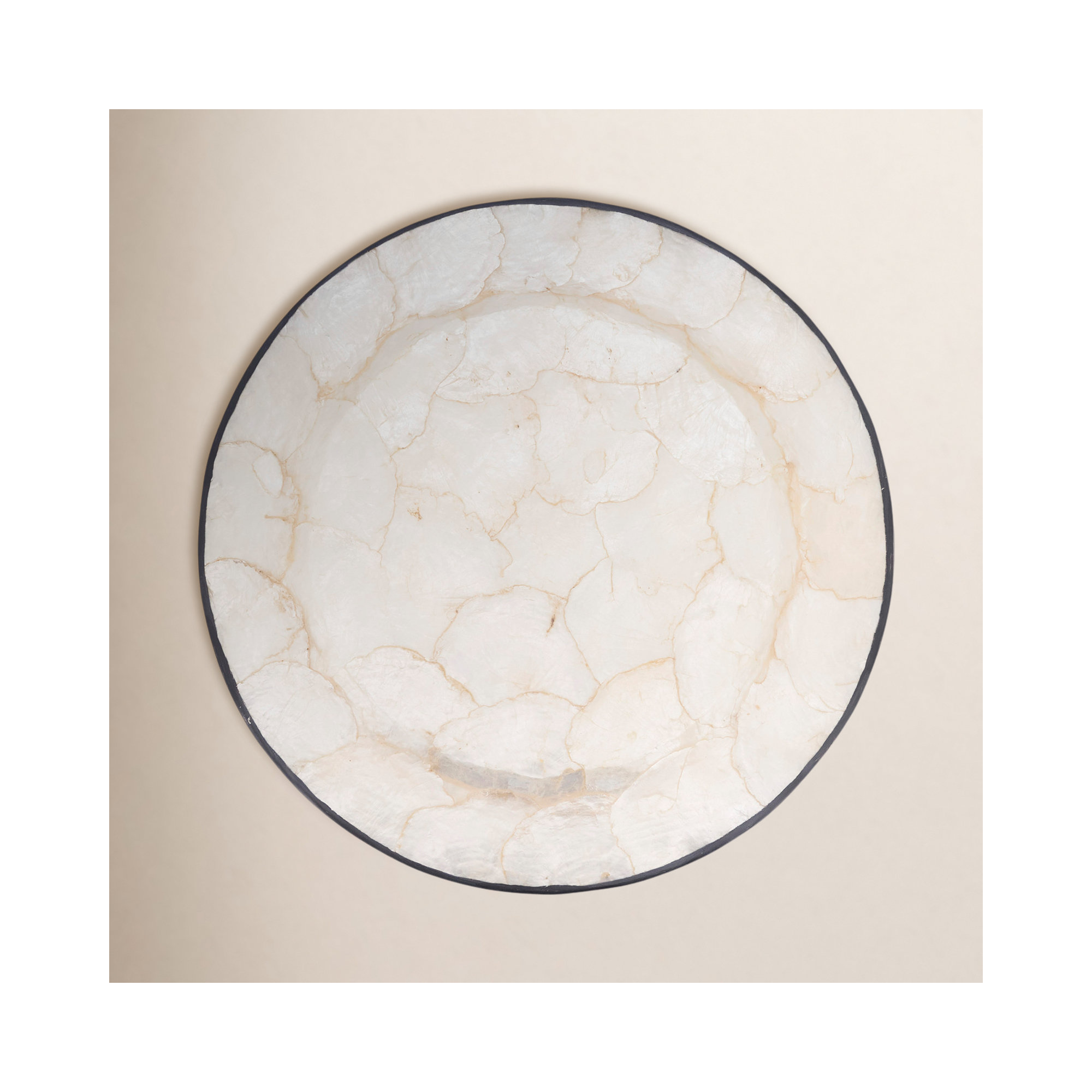 Polished Capiz Charger Plate (Set of 4), Black