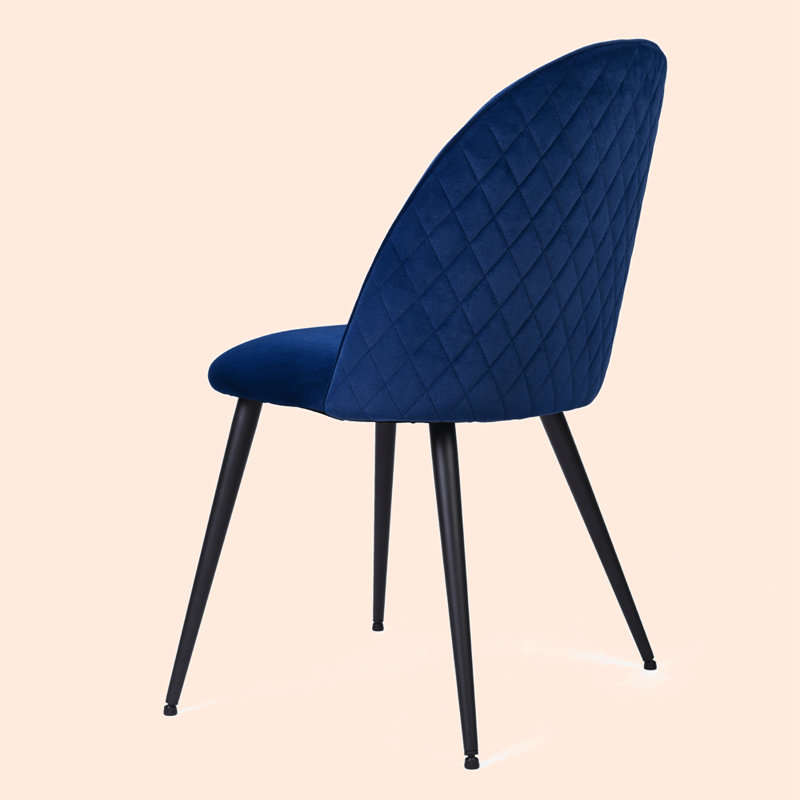 Chaise d'appoint en velours l 21 po, Velours bleu marine