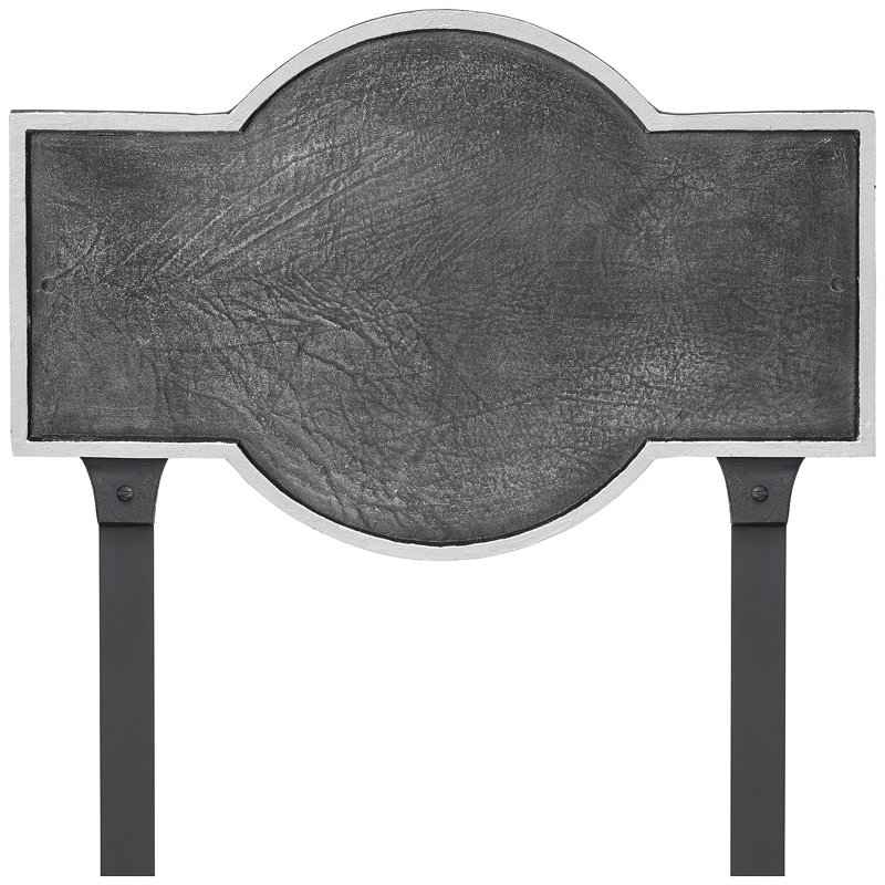 Plaque d'adresse rectangulaire avec piquets Canterbury, Fer suédois / argent, Oui