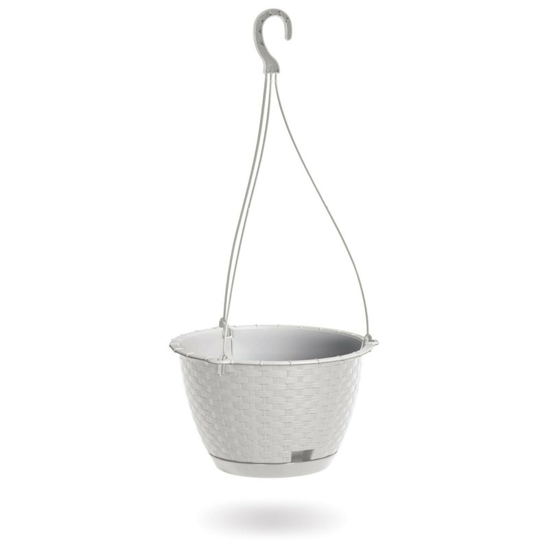 Elburn Hanging Planter, 14cm H x 21.5cm W x 21.5cm D, White