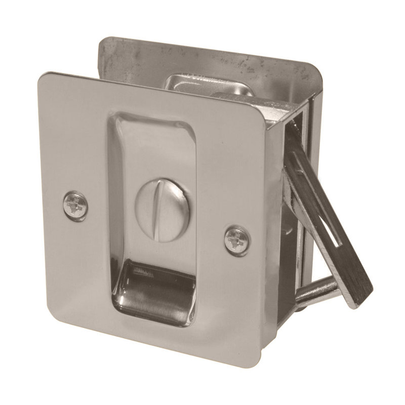 Quincaillerie de porte à serrure à encoche carrée, Nickel satiné