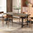Industrial Dining Table for 8 People, 70.9" Long Rectangular Kitchen Table with Large Tabletop and Steel Legs for Dining Room, Rustic Brown