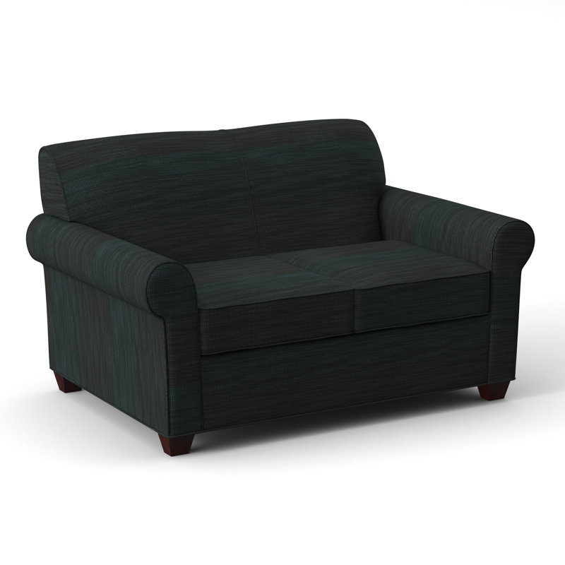Finn 59" Rolled Arm Loveseat, Ridgecrest Midnight, Empire Mahogany