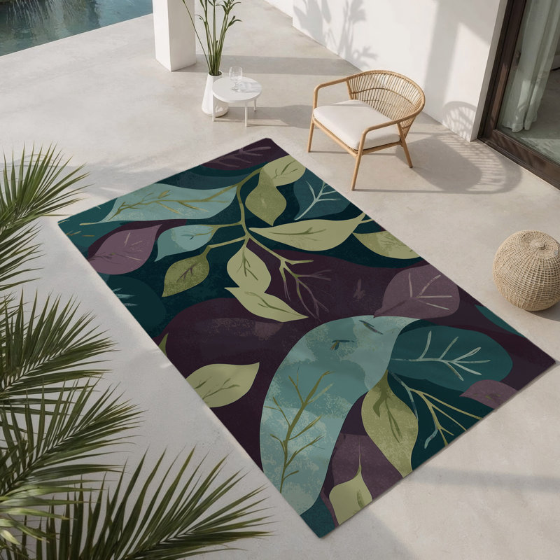 Moonlit Silhouettes Indoor And Outdoor Area Rug, Rectangle 8' x 10'