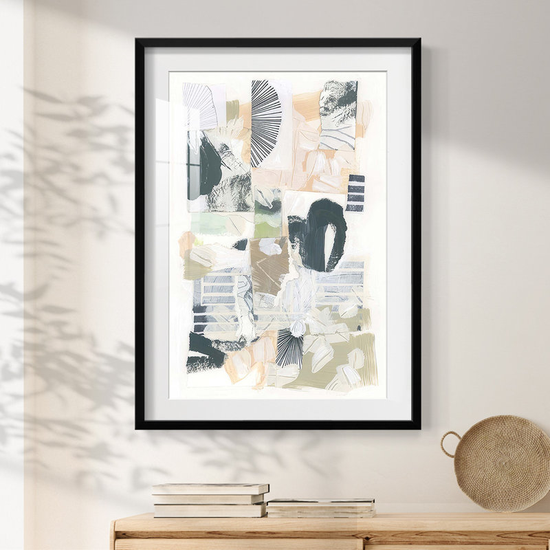 Washi Panel II -Framed Print, Black