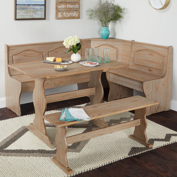 Padstow 3 - Piece Solid Wood Trestle Dining Set