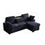 3 - Seat Dark Blue Chenille Sectional With Built In Cup Holder, Removable Tray And Hidden Storage, Suitable For Small Spaces Storage Chaise, Adjustable Backrests Comfort