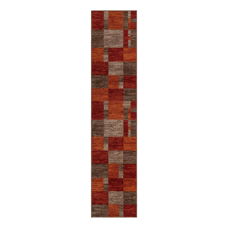Tapis brun foncé Alair, Tapis de couloir 2 pi 7 po x 12 pi
