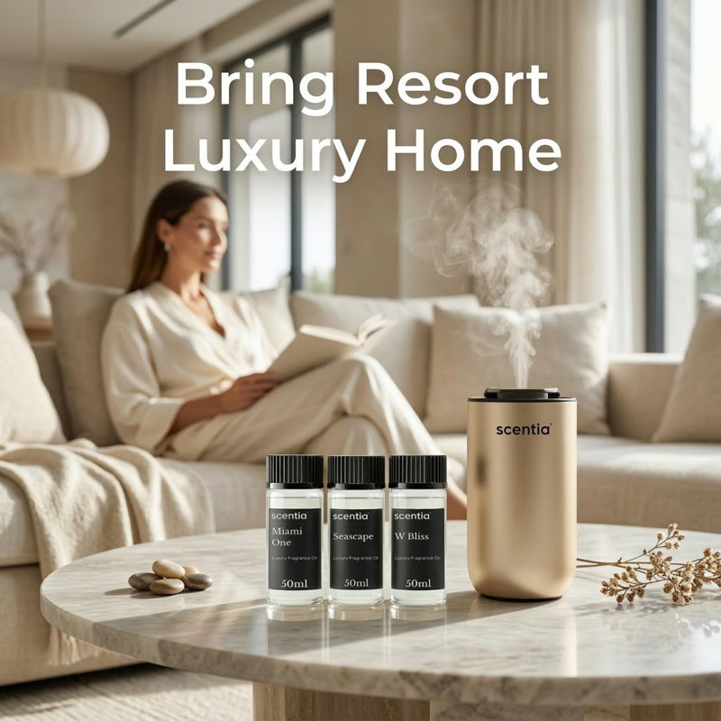 Huile pour diffuseur My Way Hotel | Parfums d'aromathérapie inspirés des hôtels 5 étoiles | Coffret cadeau Luxurious Scents - 3 X 50 ml - The 1 Hotel Miami Beach, W Magic - Cadeau de l'Action de grâce
