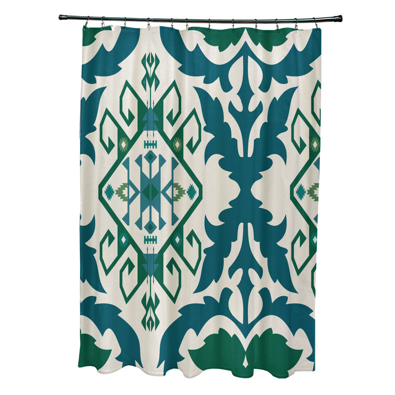 Senoia Floral Shower Curtain, Teal