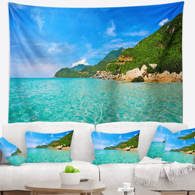 Tapisserie sky mountain and water Landscape, H 78 po x l 92 po