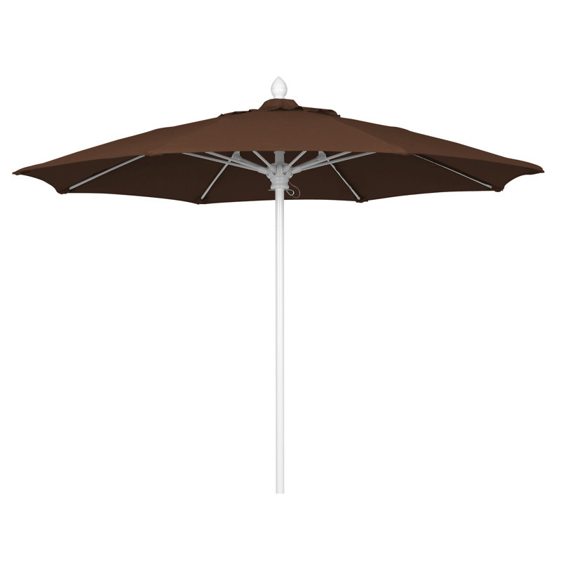 Parasol de marché 9 pi Prestige, Brun véritable, Blanc