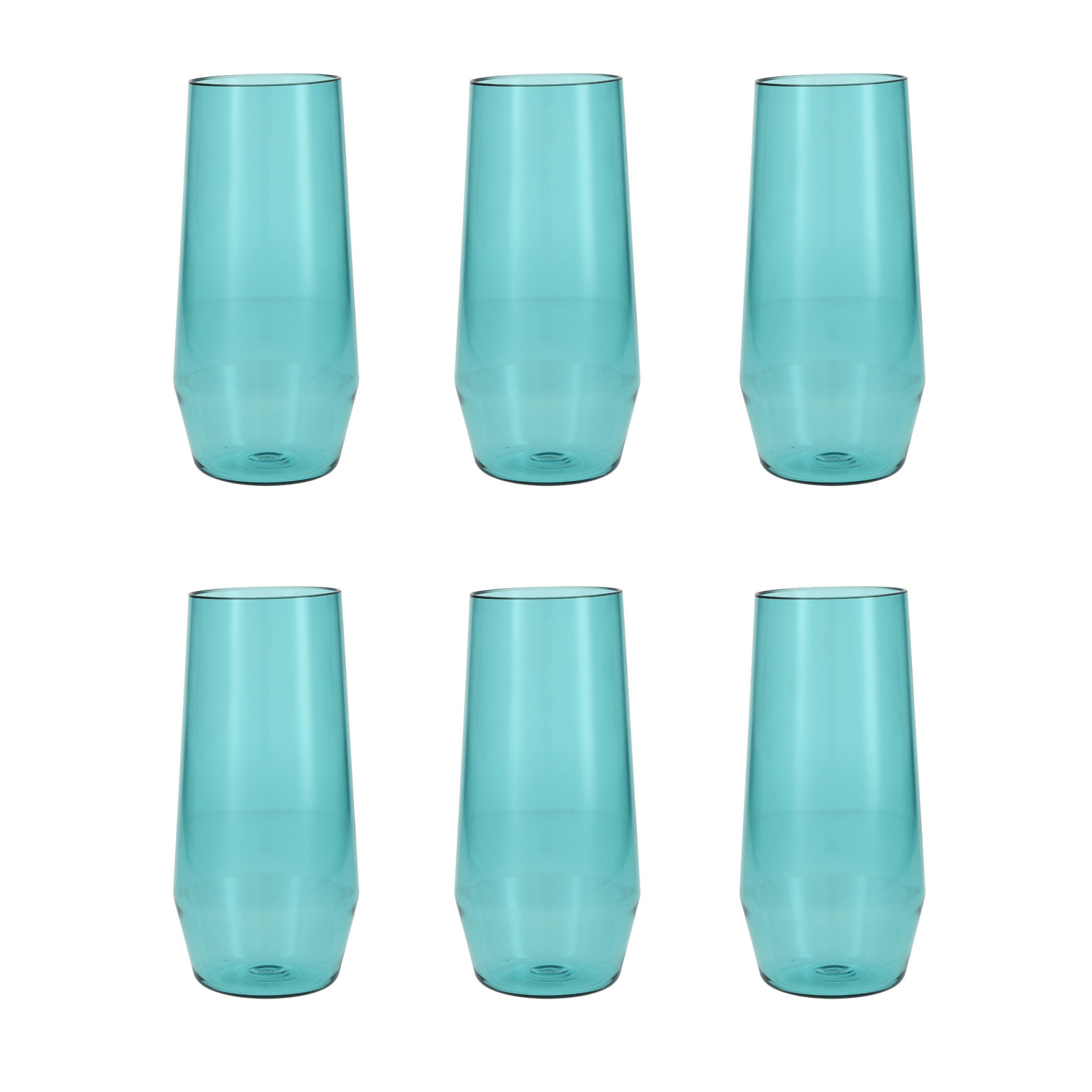 Sole Stemless Wine Glass, 18 oz., Aqua Sky Blue Green