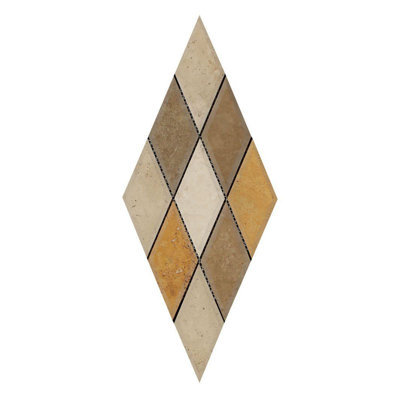 Beveled Travertine Grid Mosaic Wall & Floor Tile
