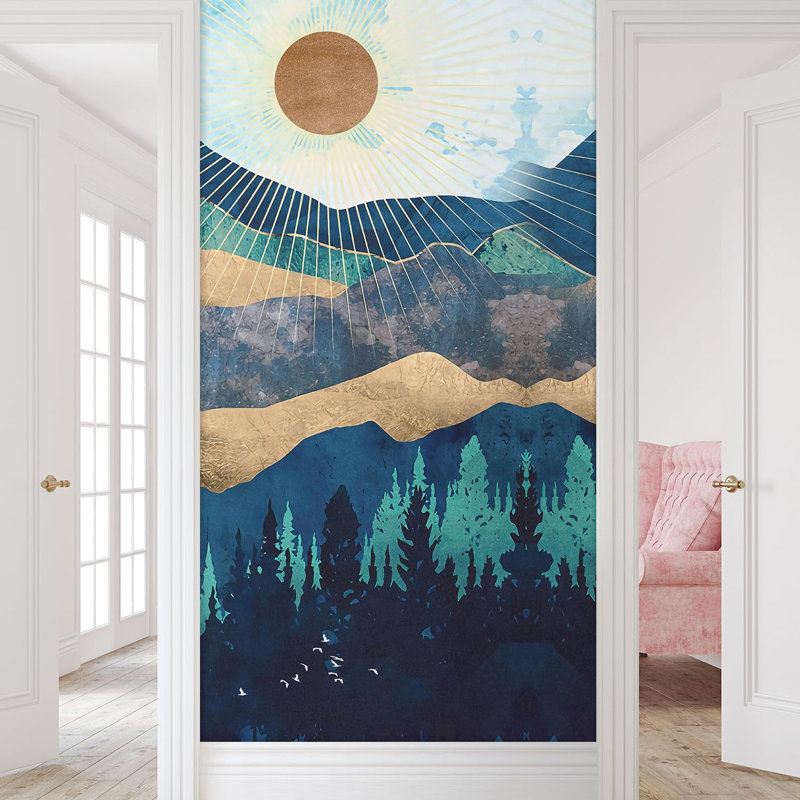 Abstract Mountains Peel & Stick Border, 108" L x 48" W