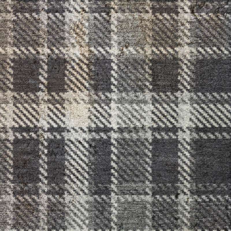 Tapis à carreaux de qualité supérieure lavable à la machine Dream Shag ADS563, Noir, 3 pi x 5 pi