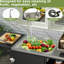 Table de barbecue extérieure avec évier et surface de travail pliable, îlot de cuisine en métal, roulettes pour chariot roulant, acier inoxydable 304, évier à usages multiples, plateforme verrouillable à 360 roues, armoire