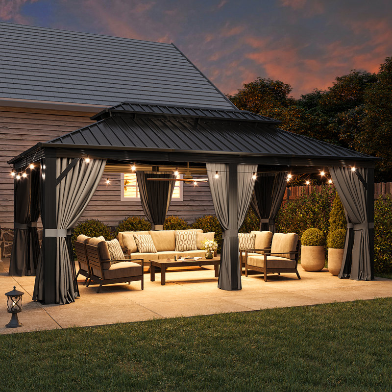 20 Ft. W X 12 Ft. D Aluminum Patio Gazebo