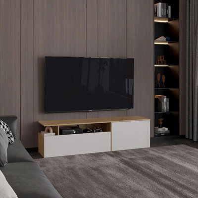 Meuble télé 60 po, 2 portes, 4 tablettes