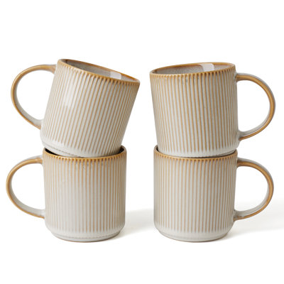 Stoneware 3oz Espresso Cup & Saucer Set (Set of 4)