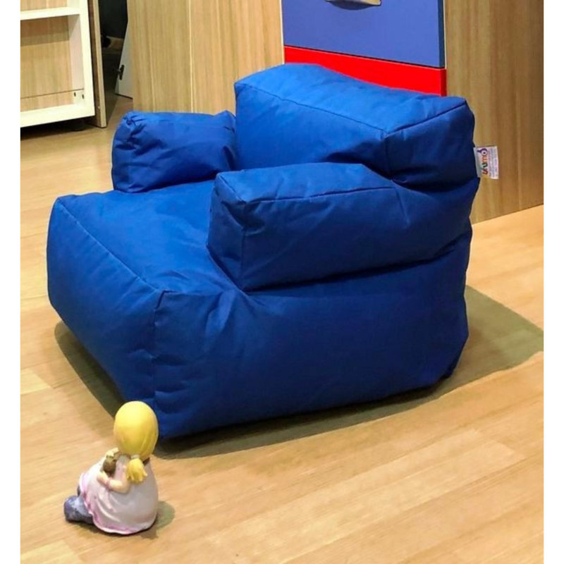 Bean Bag, Blue Polyester