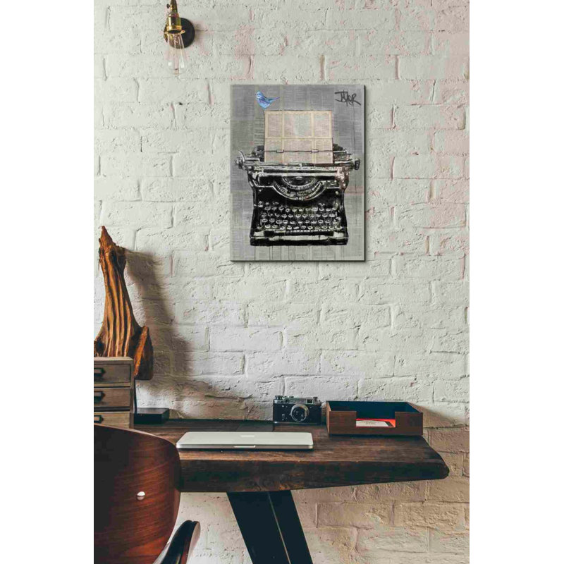 «The Writer» par Loui Jover, art mural sur toile, H 16 po x l 12 po x P 0,75 po