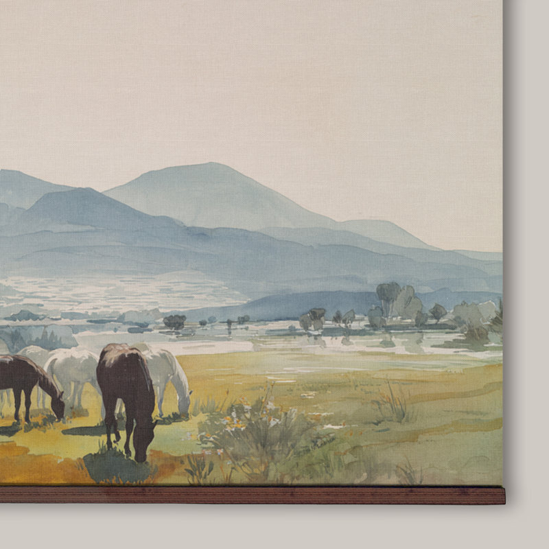 Cheval, art mural, peinture campagne campagnarde, ranch rustique, décoration murale, H 40 po x l 60 po