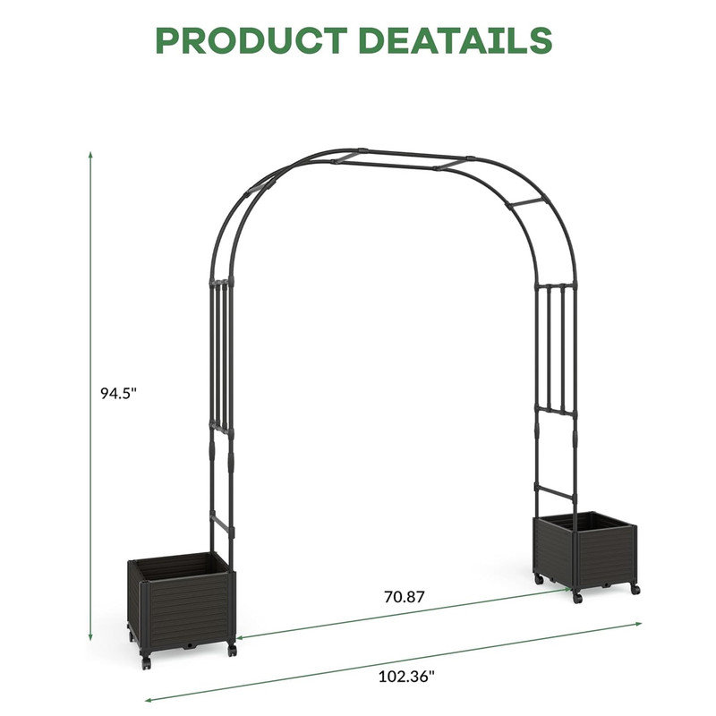 Metal Planter Box, 240cm H x 259.1cm W x 43.2cm D