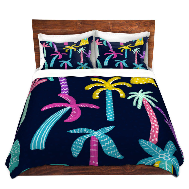 Ensemble de housse de couette en microfibre DiaNoche par Noonday Design - Neon arbres