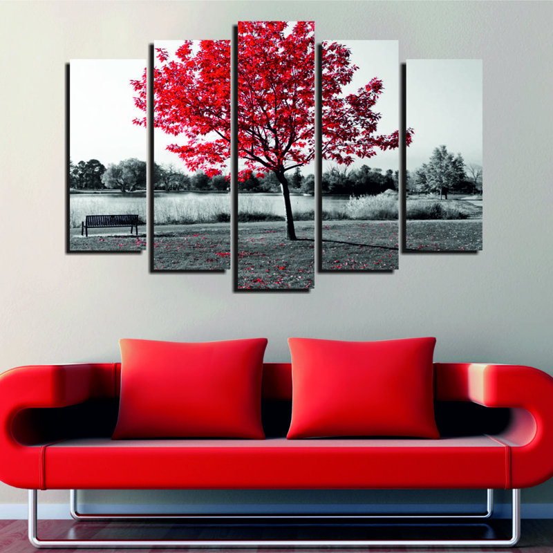 5 pièces sur toile tendue