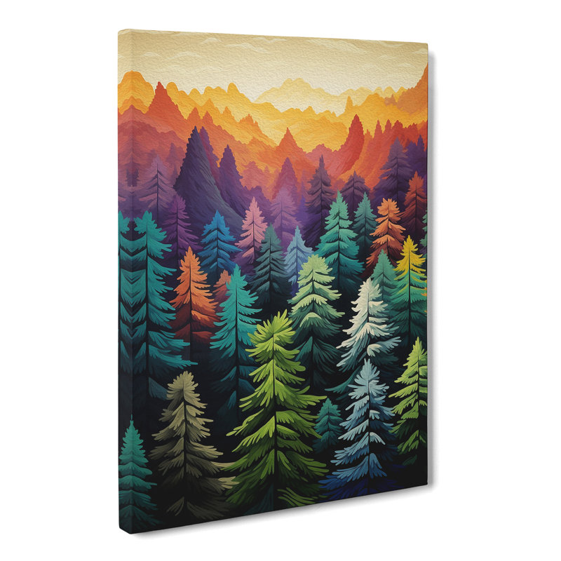 Pine Tree Colour Field - Wrapped Canvas, 60cm H x 40cm W x 3cm D