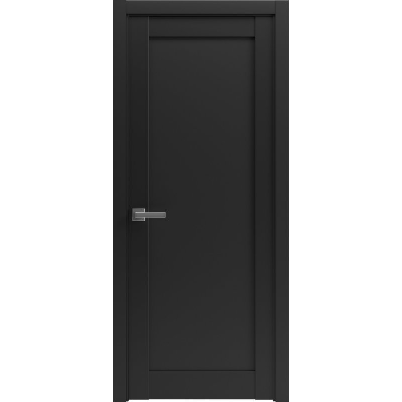 Quincaillerie de porte Pantry Kitchen Lite Quadro 4111 Noir mat, moulures de cadre à panneau unique, portes robustes de salle de bain et de chambre à coucher - 32 po x 96 po