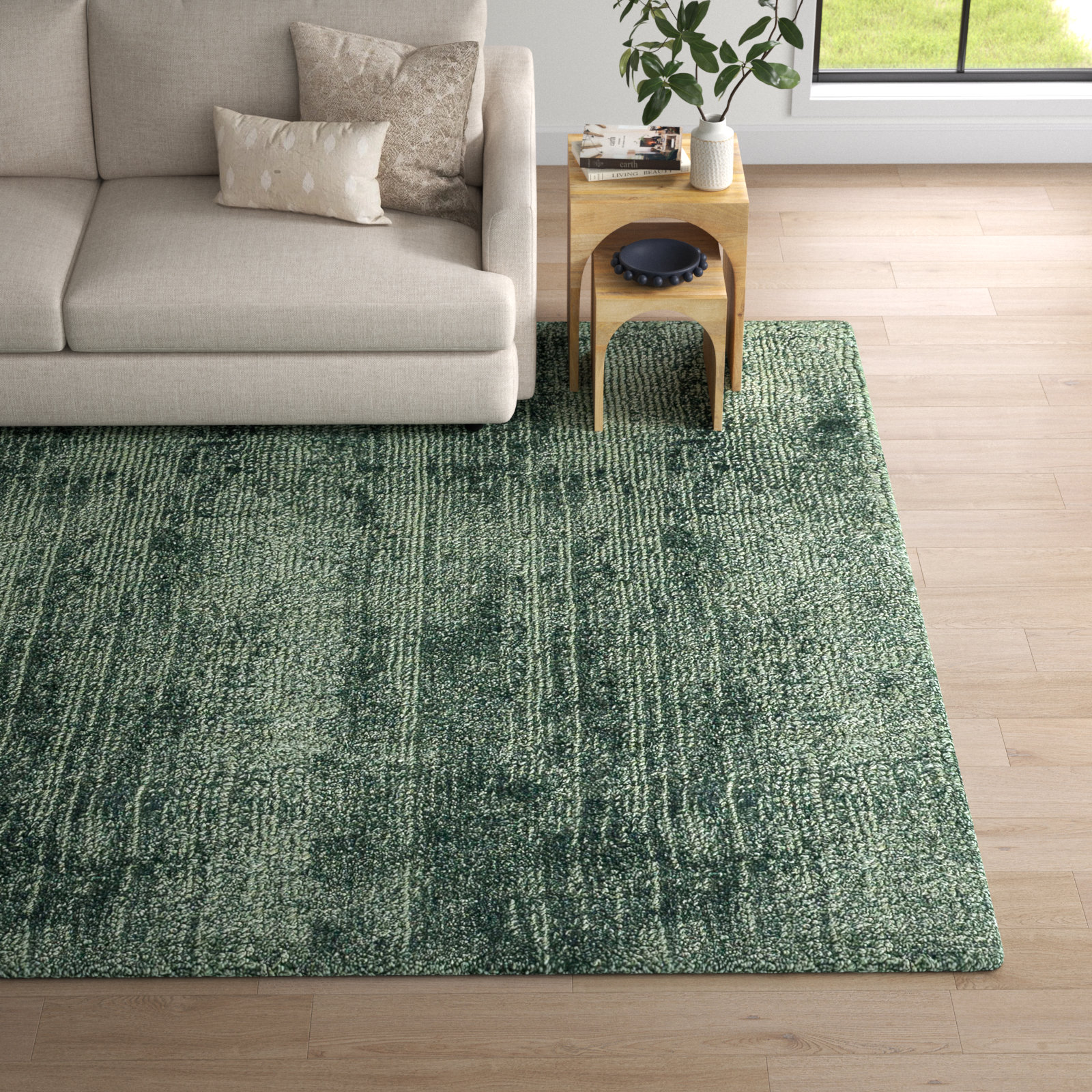 Fennel Hand-Loomed Viscose Rug, Rectangle 9' x 12'