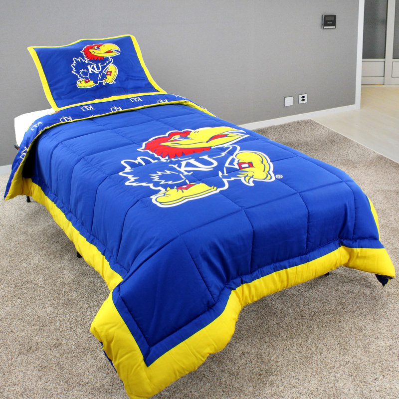 Ensemble d'édredon réversible NCAA, Édredon simple, Kansas