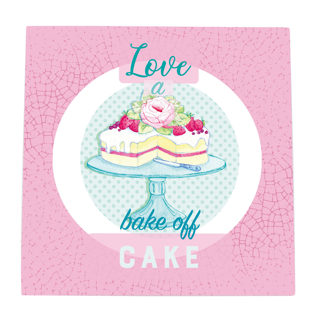 Love Bake Off Cake Ceramic Picture Tile Wall Décor