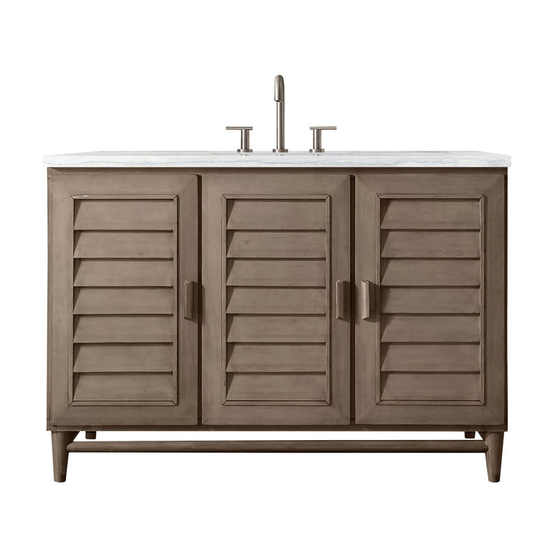 Portland 48'' W Single Vanity, Whitewashed Walnut, Lime Delight, Widespread