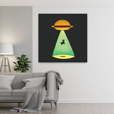 Burger enlèvement, vache, art urbain contemporain