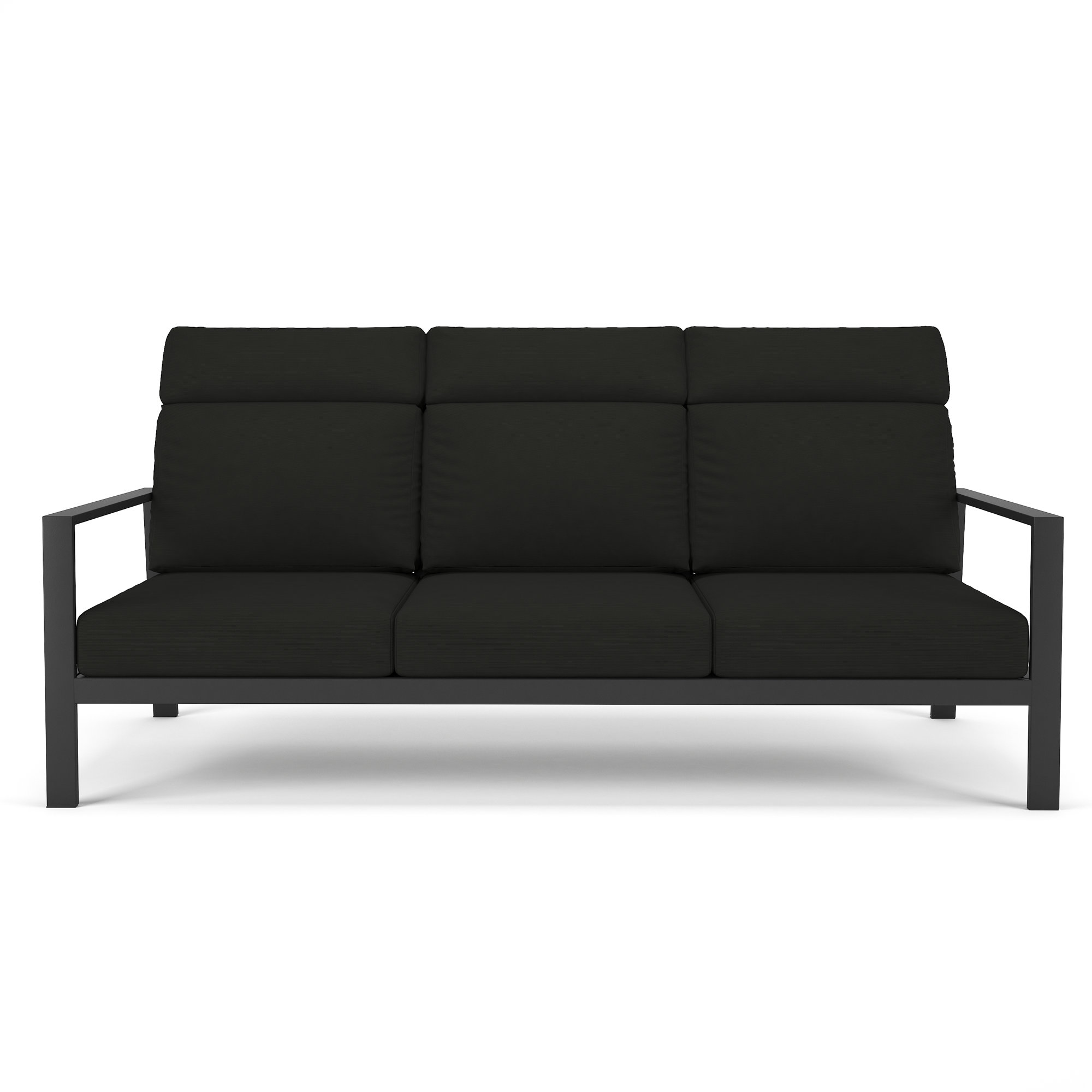 Townsend Metal Outdoor Sofa With Sunbrella Cushion, Canvas Black