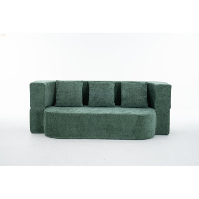 Canapé-lit convertible à 3 places, canapé-lit en tissu de chenille avec éponge à rebond haute densité, aucun assemblage requis, emballage comprimé sous vide