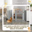 Barrière pour animaux autoportante en bois avec porte ouverte 4 panneaux-757407817