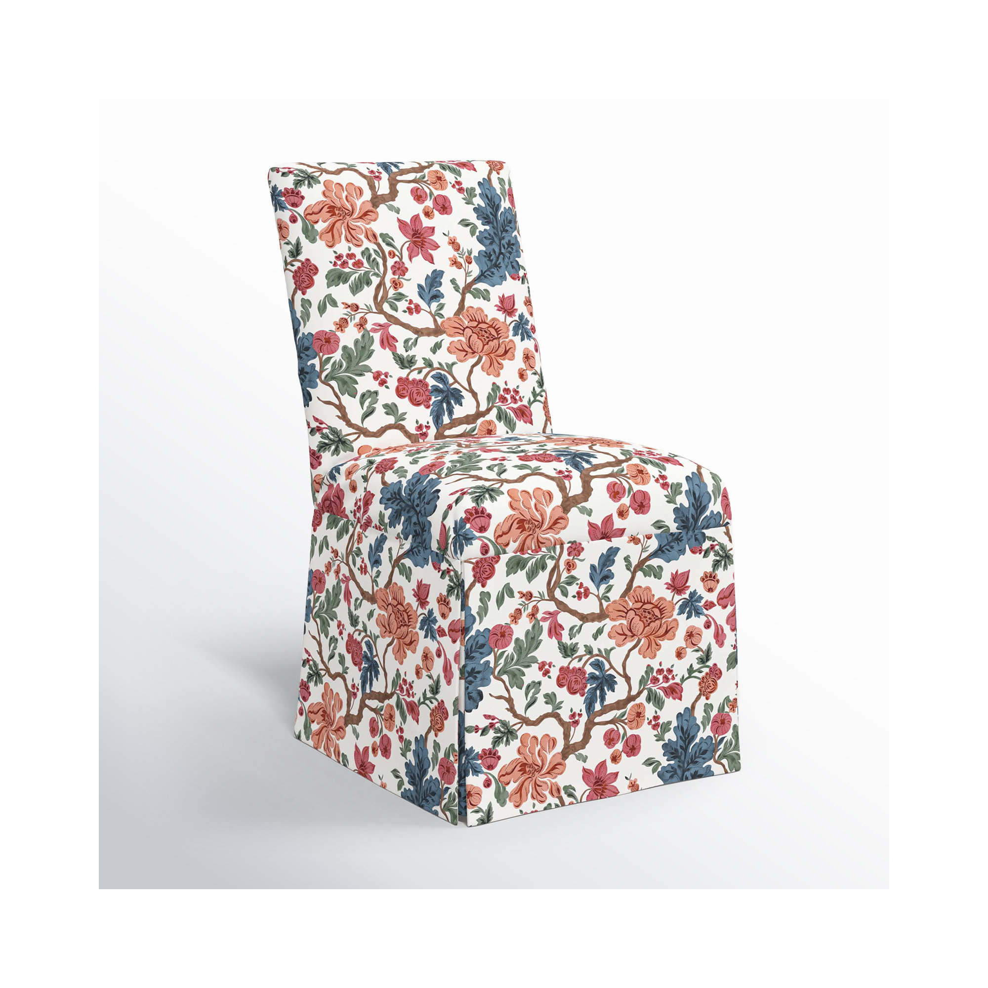 Ivanka Upholstered Parsons Chair, Blockprint Multi