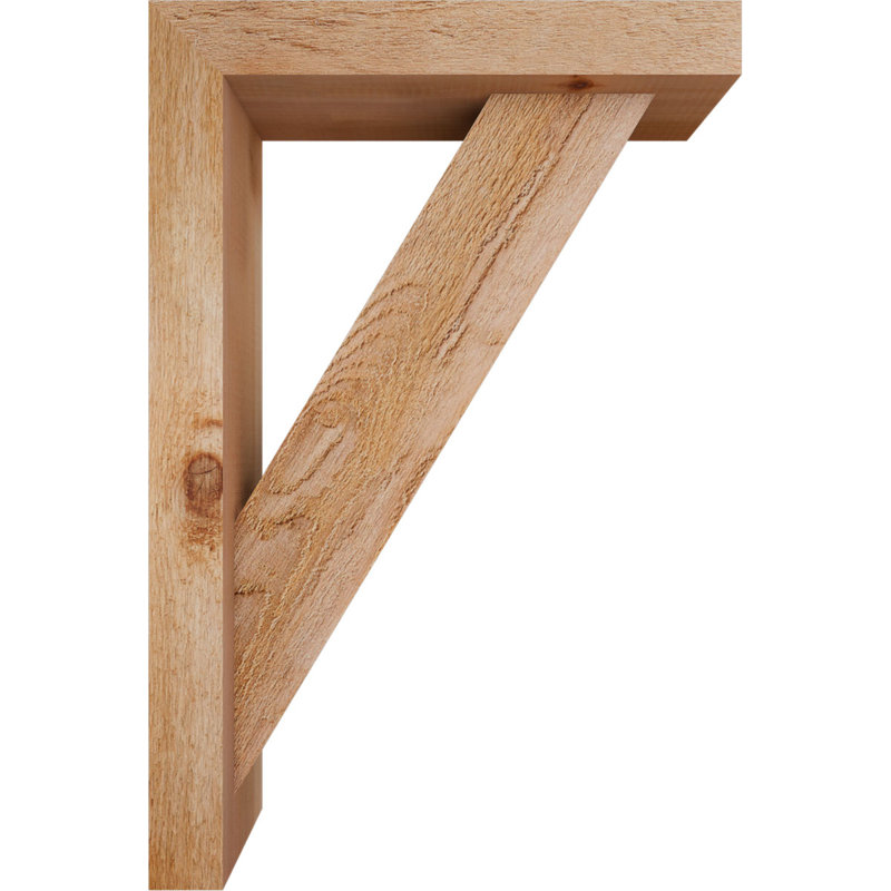 Traditional Block Bracket with Offset Brace, 24 x 16, 4"W Western Red Cedar (Rough Sawn)